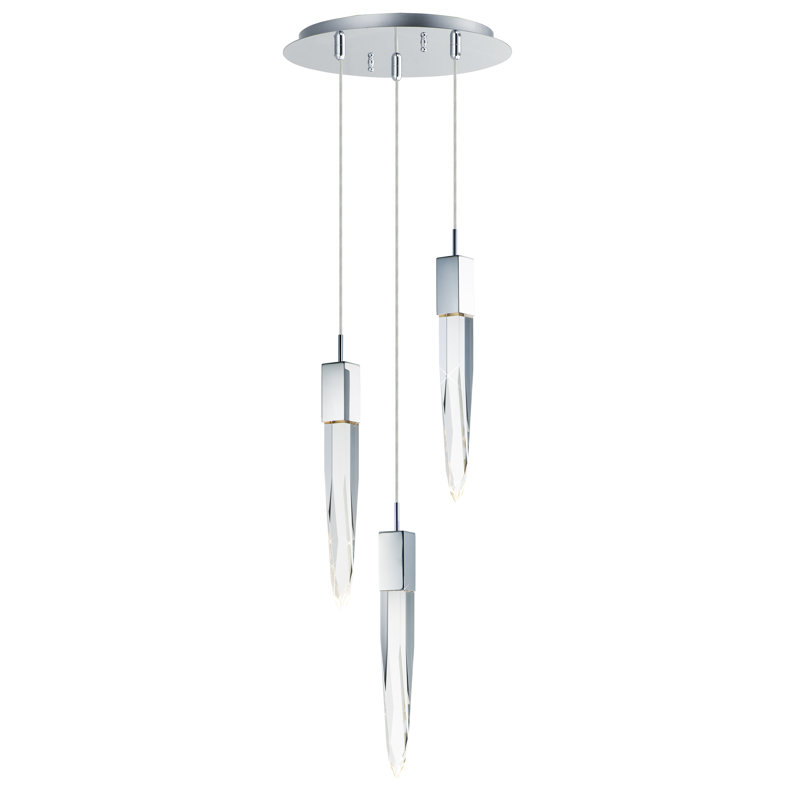 Flemming 3 - Light LED Cluster Pendant, Polished Chrome