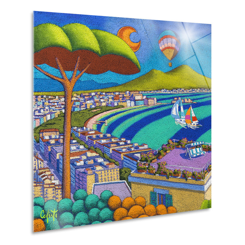 Gulf Of Naples by Stefano Calisti - No Frame Painting on Plastic / Acrylic, 65cm H x 65cm W