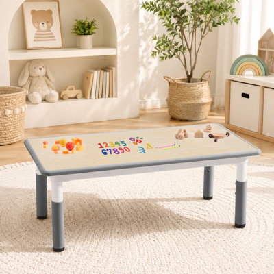 Table d'enfant ajustable, plateau à motifs de graffiti, hauteur réglable, 3 à 8 ans
