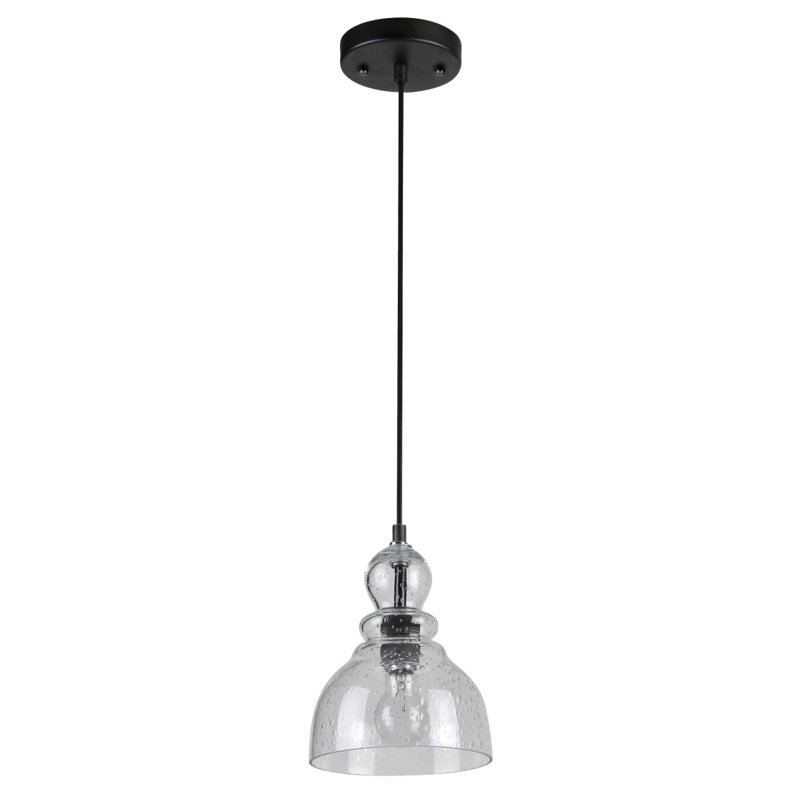 Lomita 1 - Light Copper Single Pendant, Oil Rubbed Bronze, 9" H x 7" W x 7" D, No