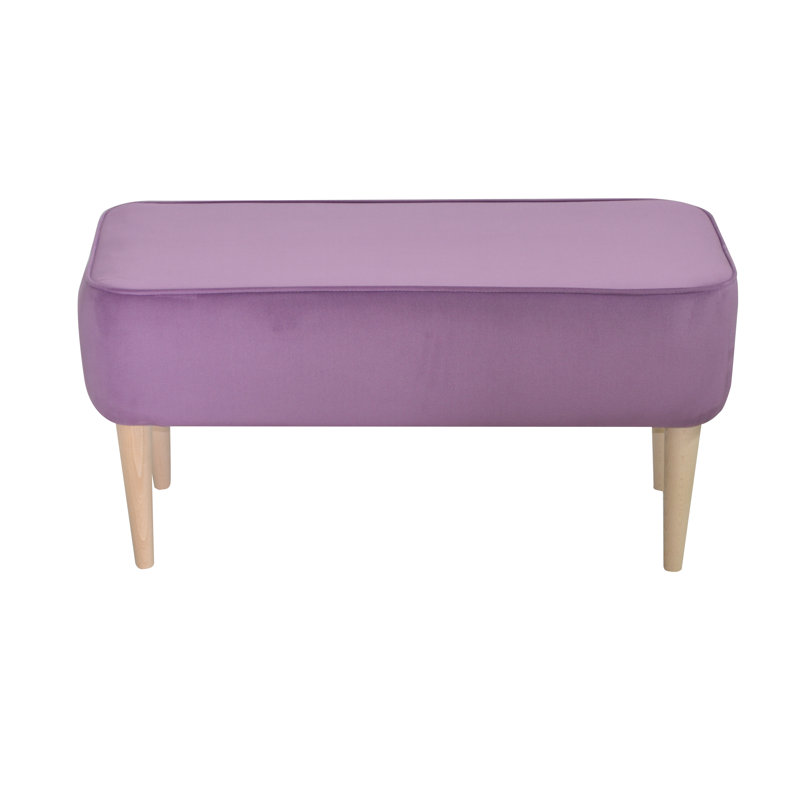 Milo Upholstered Bench, Purple, Natural