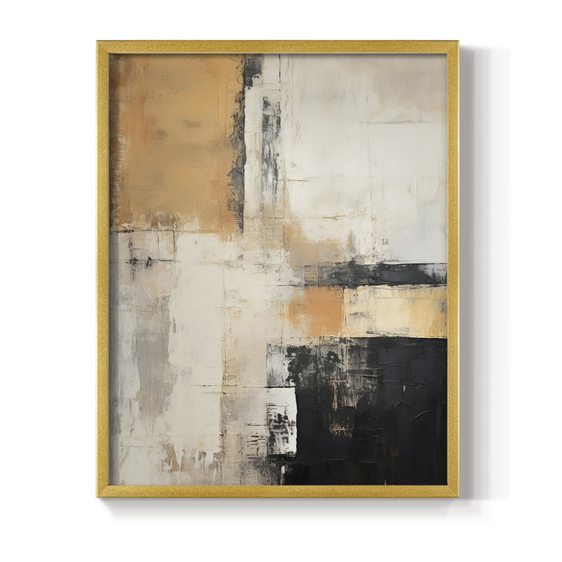ABSTRACT Series CCCCL XXII - Impression encadrée de qualité supérieure - Prêt à être accroché - Aucun clou requis, Cadre doré