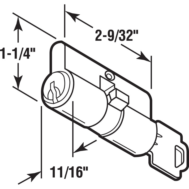 Chrome, Storm or Security Door Mortise Double Lock Cylinder, For Kwikset Systems (Single Pack)