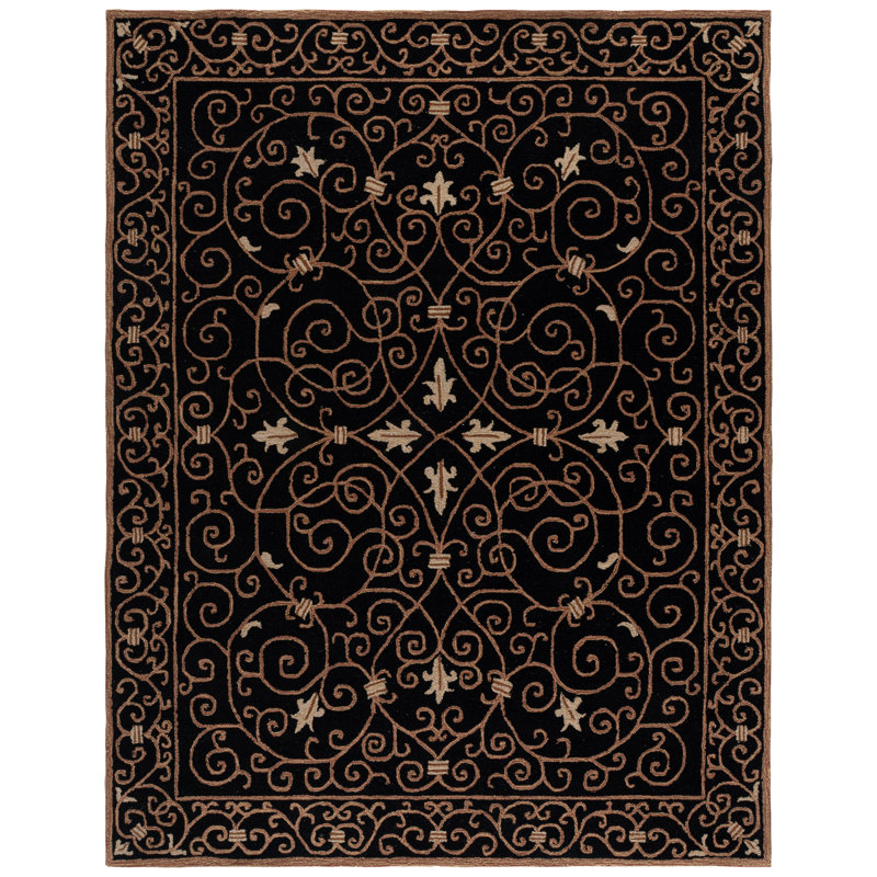 Brayton Hand Hooked Wool Oriental Rug, Rectangle 8' x 10'