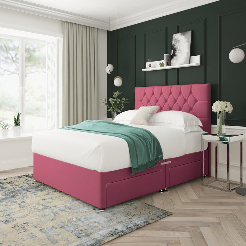 Upholstered Bed, Maroon, Super King (6')
