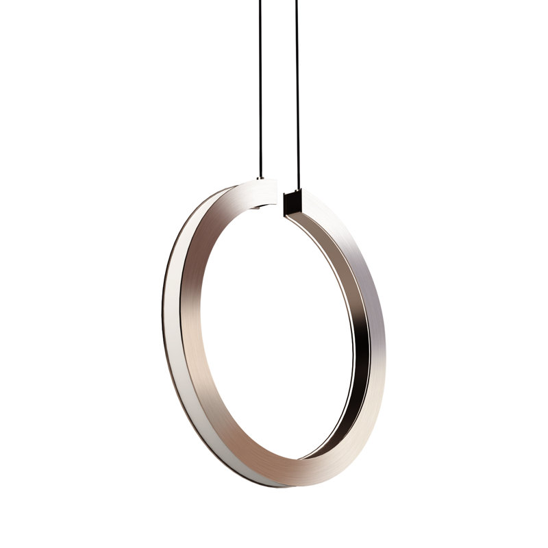 Luminaire suspendu Cirq - nickel satiné, H 92 po x l 4,5 po x P 4,5 po