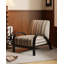 Fauteuil d'appoint de style médiéval rayé en tissu imprimé avec structure en acier au carbone pour le salon