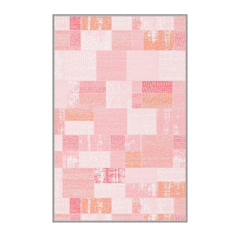 Stylish Hall Carpet, 2.6 x 6.6 Feet, 1% Polyester, .3 in Pile Height | Antibacterial, Non-Slip PVC Felt Dot Underside | 3D Digital Print, Machine Washable, Ideal for Entryway & Living Spaces