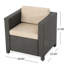 Chaise longue confortable pour l'extérieur - Fauteuil club Mp1 gris foncé avec construction en fer