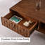 Table basse en bois avec tiroir caché et tablette ouverte Farmhouse