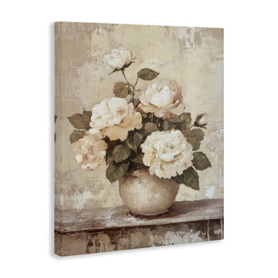 Lovely Cottage Bouquet Canvas Wall Art by Petal Prints Design