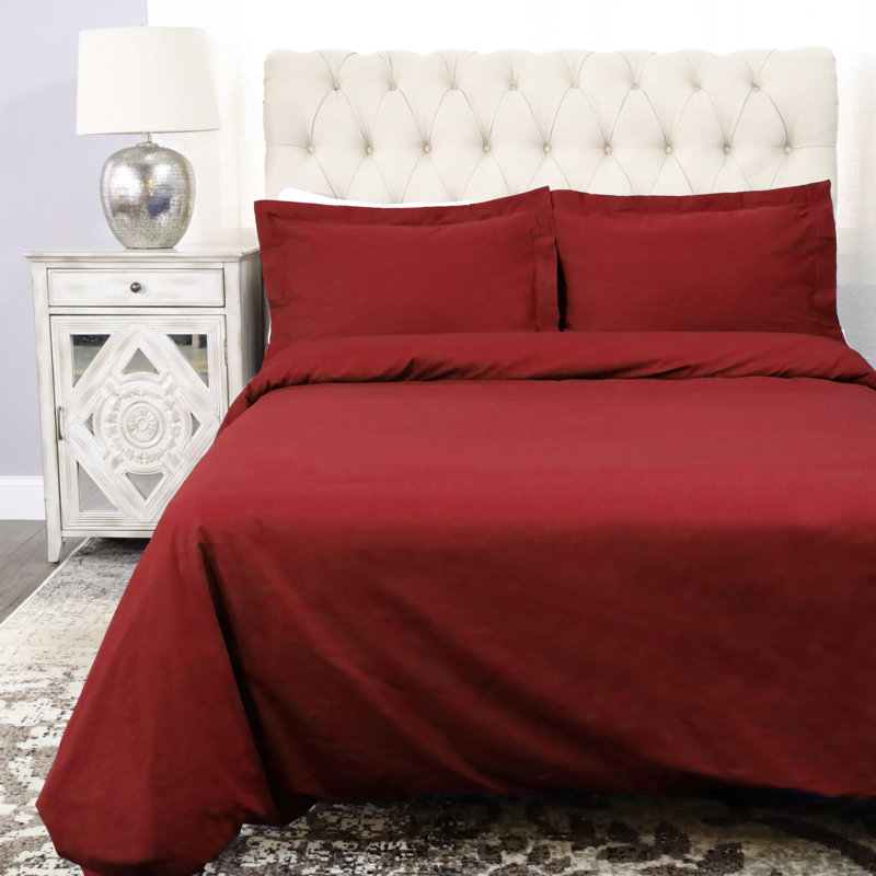 Superior Quality 300-Thread Count 100% Cotton Percale Duvet Cover Set, King / California King Duvet Cover + 2 Shams, Lilac
