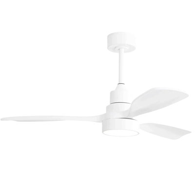 48 Inch Indoor Wood Ceiling Fan With Light 3 Solid Wood Blades Remote Control Reversible Dc Motor For Living Room