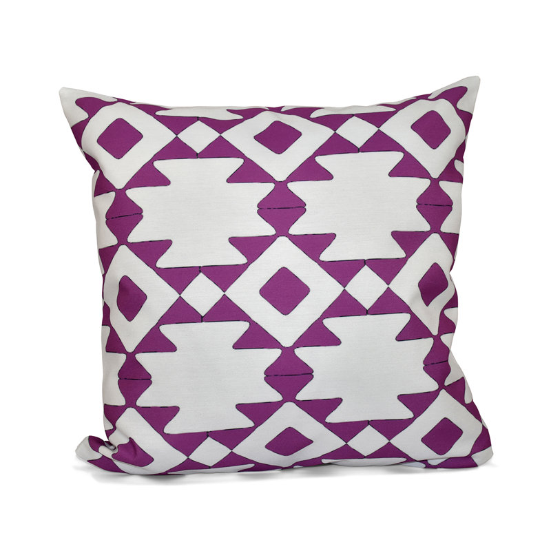 Geometric Down Reversible Throw Pillow, 16" H x 16" W, Radiant Orchid