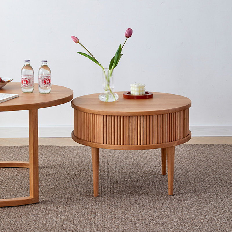 Ensemble de tables basses scandinaves en cerisier