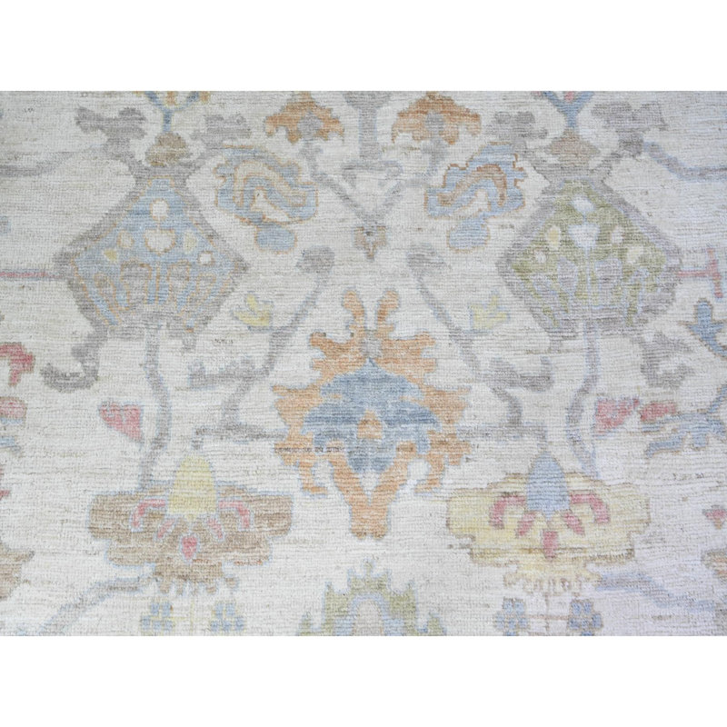 Tapis surdimensionné ivoire en laine noué à la main 12 pi 2 po x 16 pi Angora Oushak C8ED796EDAD04057B981C7DE8BA9E2F4