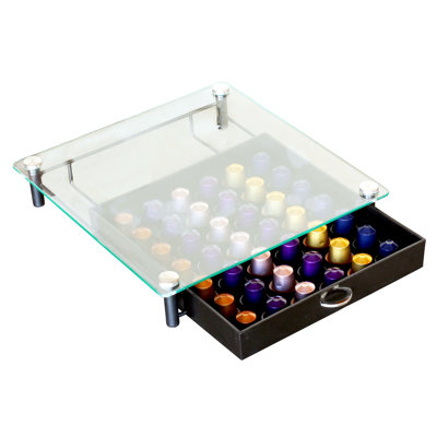 Tempered Glass Coffee Pod Drawer Compatible With Nespresso Original Line 42 Capsules