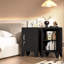 Table de chevet en métal noir, armoire de rangement sous le bureau avec tablette réglable, armoire de rangement avec serrure pouvant être utilisée comme table d'appoint, petite armoire de rangement empilable pour la chambre à coucher, le salon, le bureau et la salle de sport-844317556