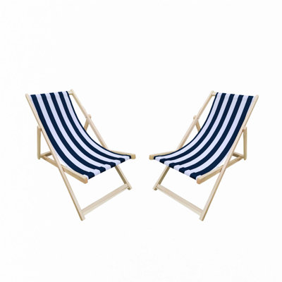 Folding Populus Wood Sling Chair,Lounge Chair-2PC