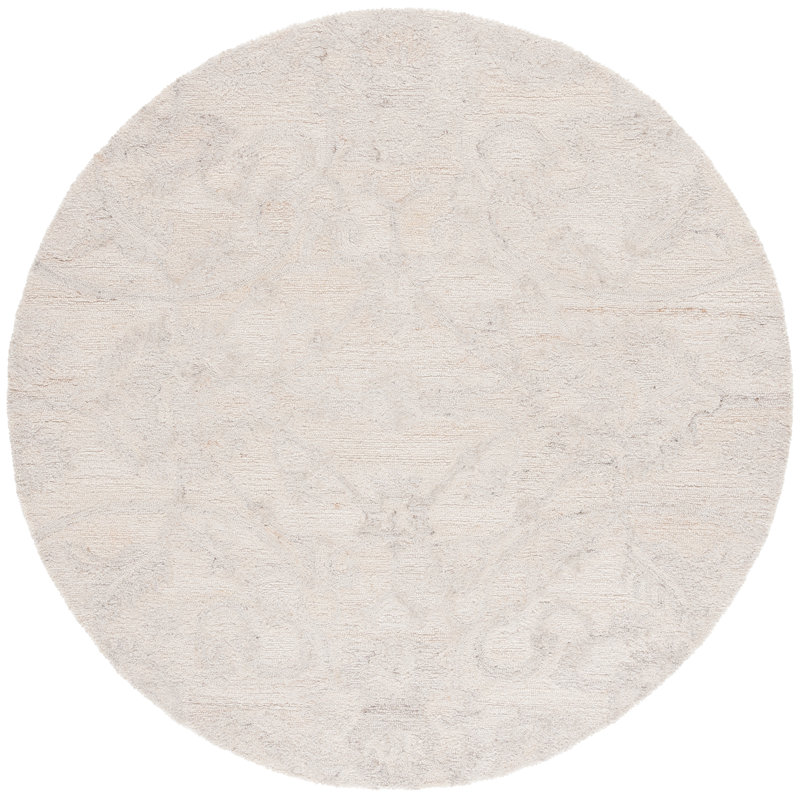 Tapis floral performance touffeté à la main Mylisha, Rond 6 pi