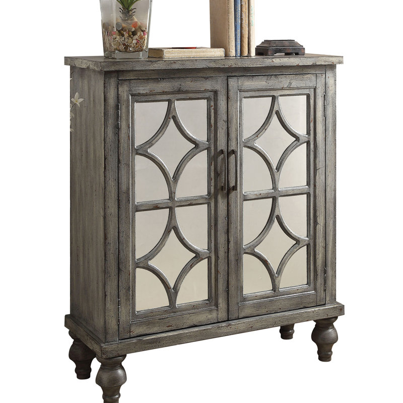 Console grise avec incrustation de luxe