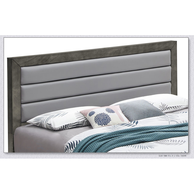 Stylish Gray Full Bed With Functionality
