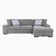 Odesser  115"W 2-Piece Chenille Sectional Sofa Sleeper with Chaise