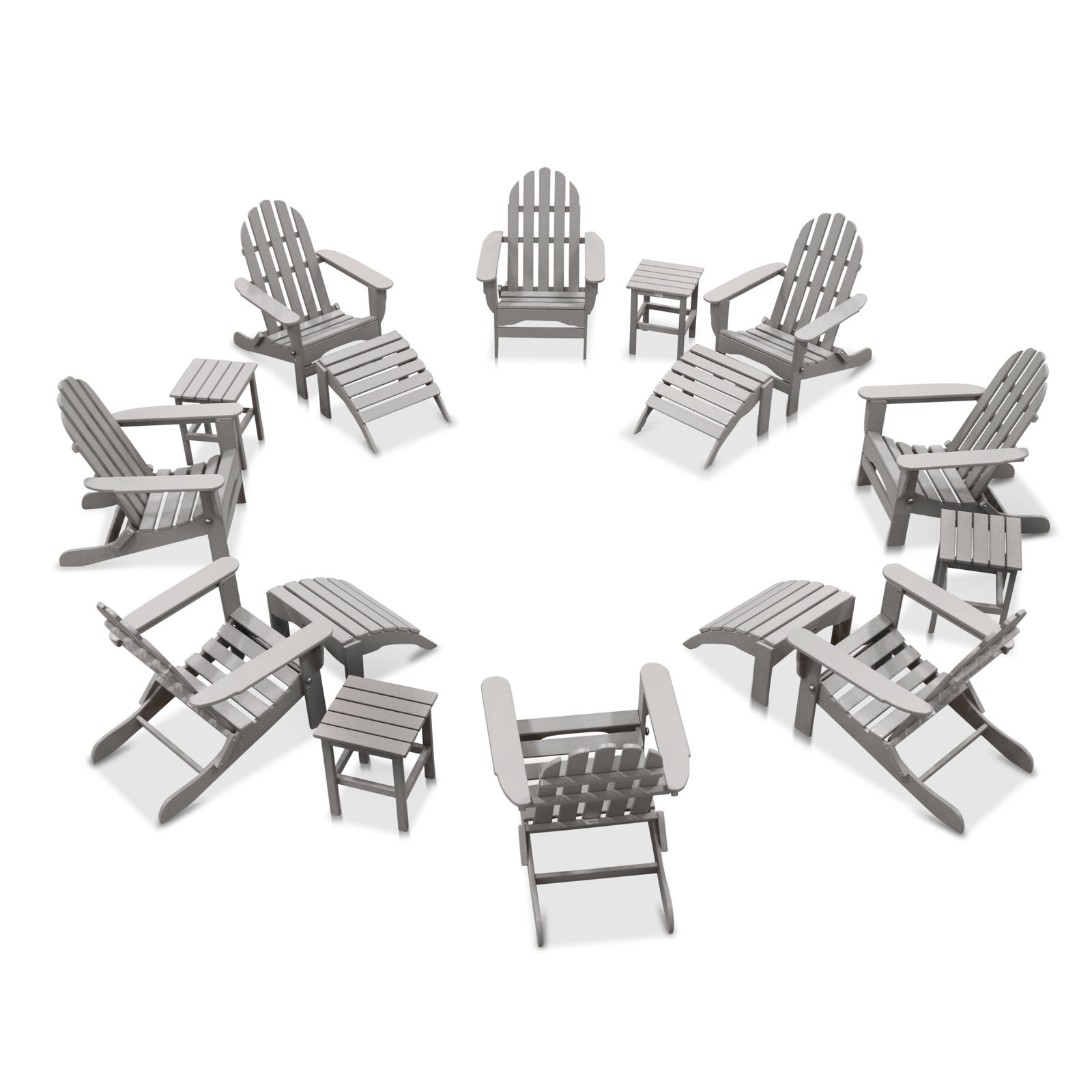 Leighton Adirondack Chair, Light Gray
