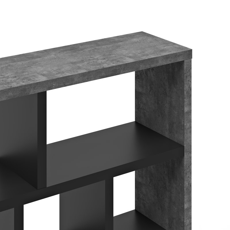 Shanisha 198cm H x 150cm W Standard Bookcase, Grey/Black