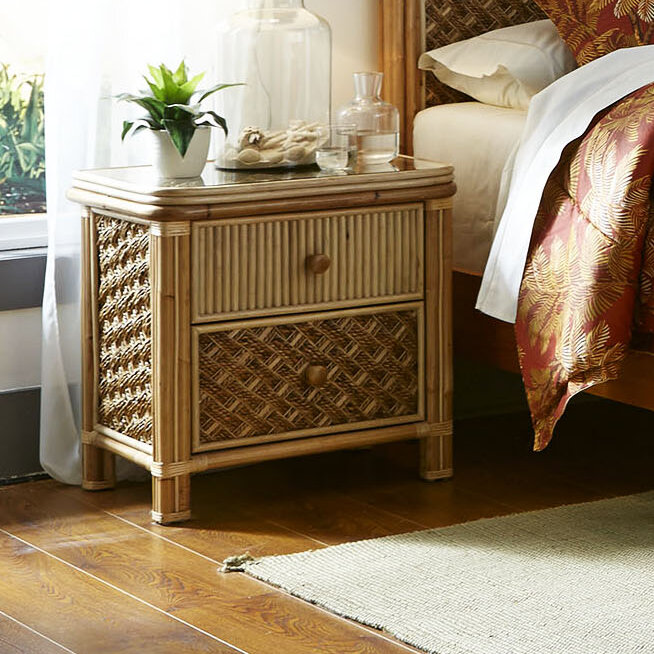 Bay Isle Home Jovani Wicker / Rattan Nightstand & Reviews | Wayfair