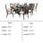 Arca 9Pc Dining Table Set With 8 Ivory Fabric Chair, Rustic Solid Wood
