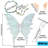 4Pcs Cute Flower Crown Fairy Costume Set, Star Wand Elf Ears Fairy Butterfly Wings Dress-Up, Gold Foil Sparkling Angel Wings-710501067