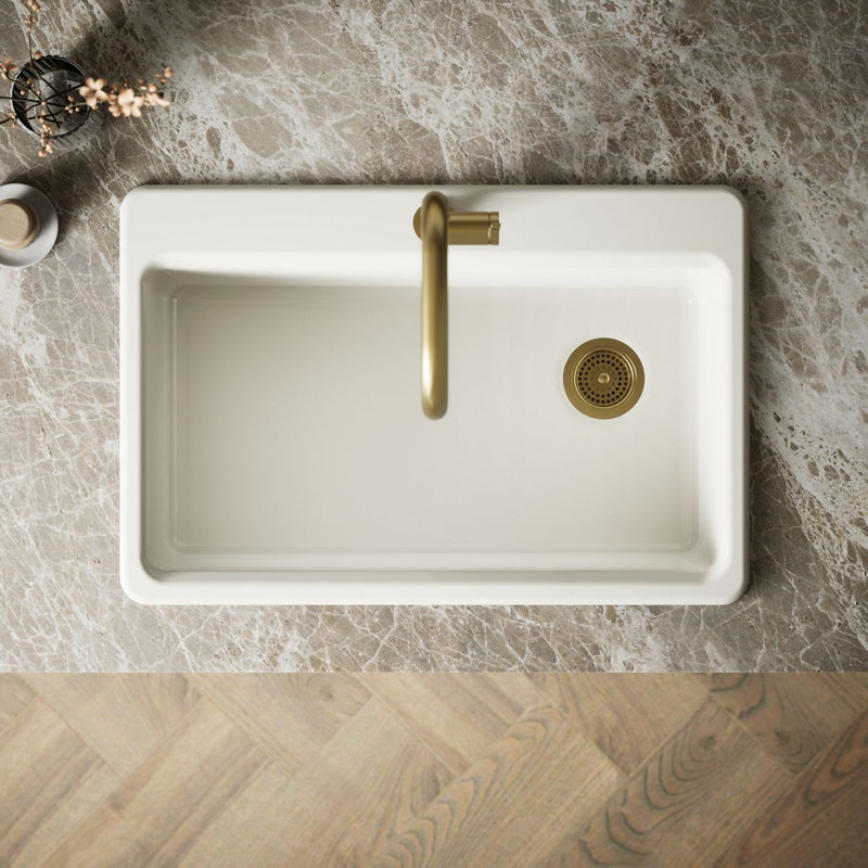 Riverby 33" Top-Mount Single-Bowl Kitchen Sink, Biscuit, 1 hole