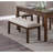 Dark Cherry Finish Wooden Frame 1Pc Bench Chenille Upholstery Dining Furniture Kitchen Breakfast