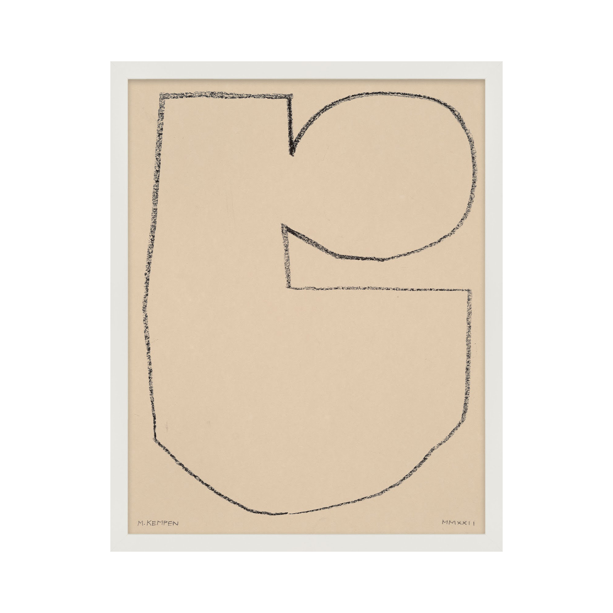 Outlines 5 by Michael Kempen, 24" W x 30" H, White Framed