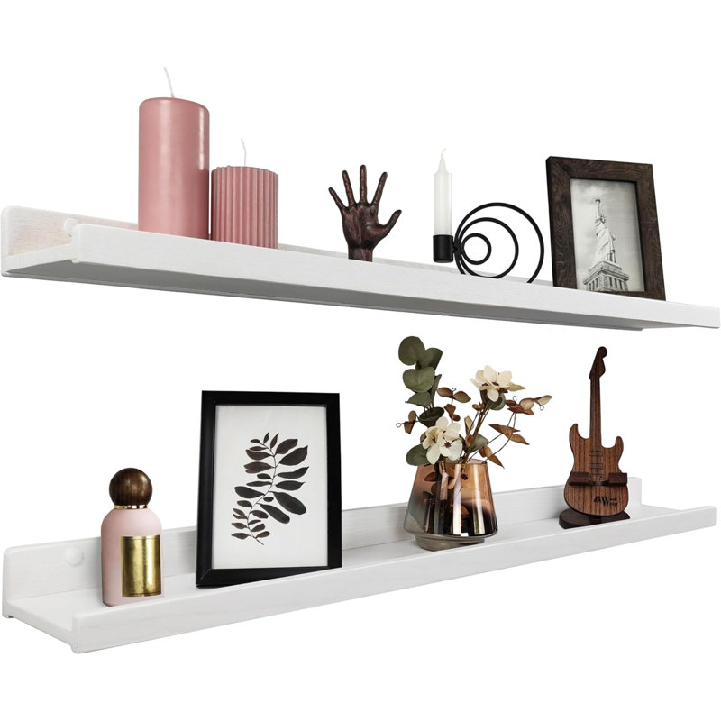 Dabo 2 Piece Floating Shelf, White, 13.60cm H x 91.50cm W x 5.60cm D