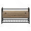 Banc, entrée, couloir, rangement, 42 po rectangulaire, stratifié brun, métal noir, contemporain, moderne-246633279