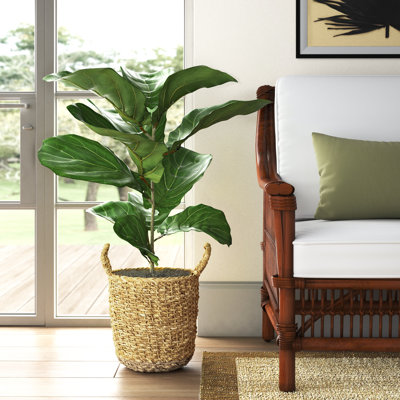 36" Artificial Fiddle Leaf Fig Plant in Basket