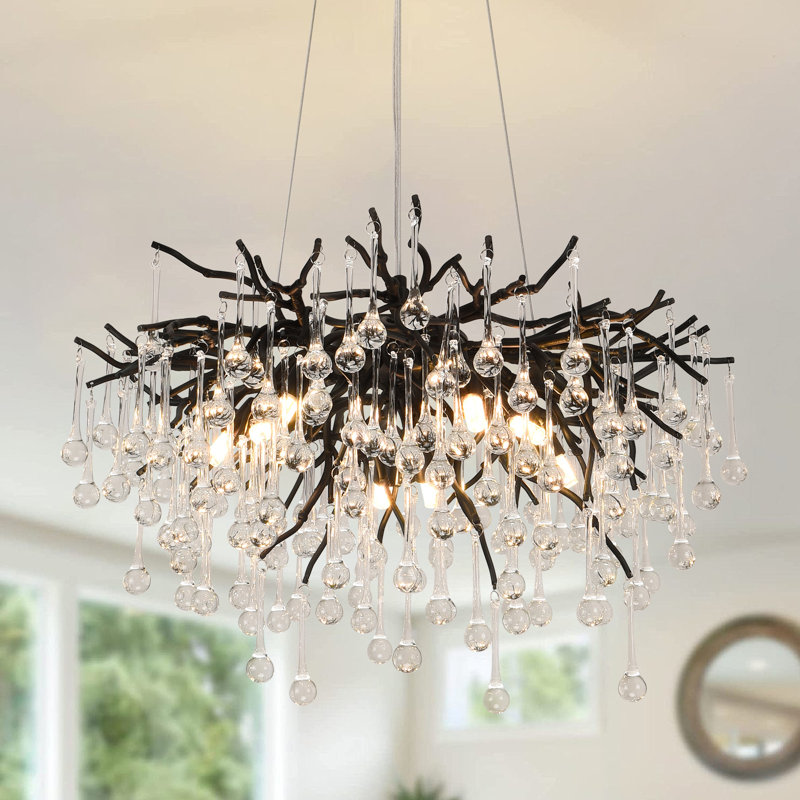 10 - Light Branch Raindrop Crystal Chandelier