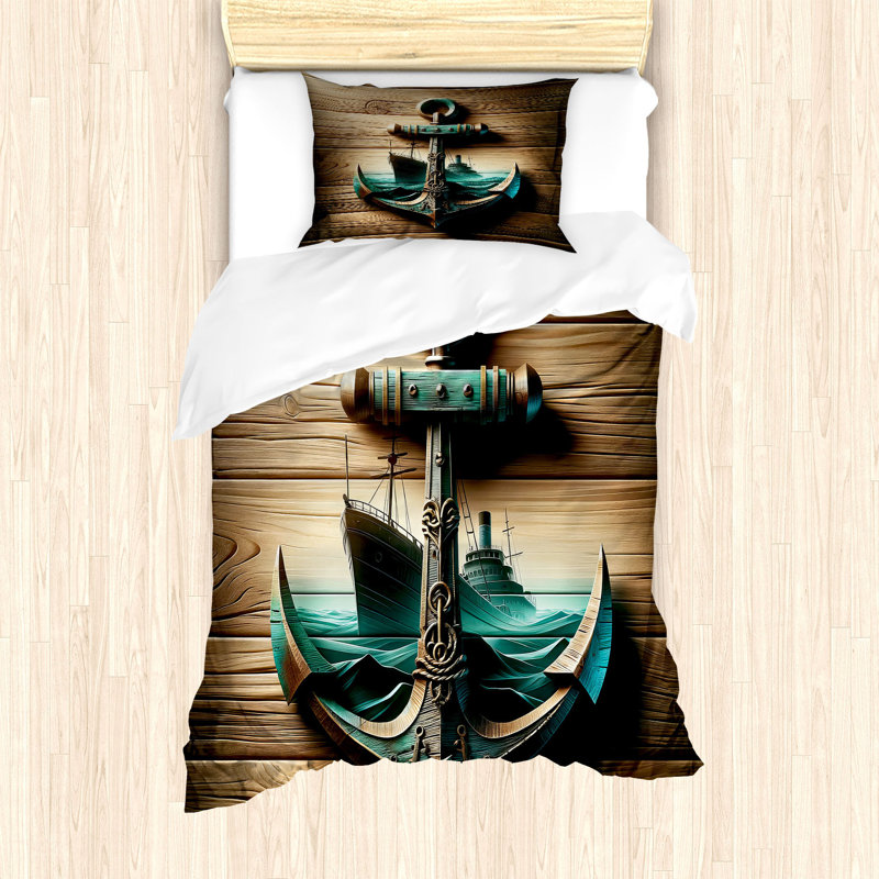 Nautical Duvet Cover, Twin Duvet Cover + 1 Standard Shams