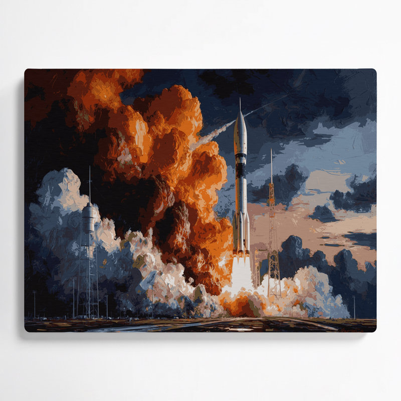 Art mural en métal Sci Fi Rocket