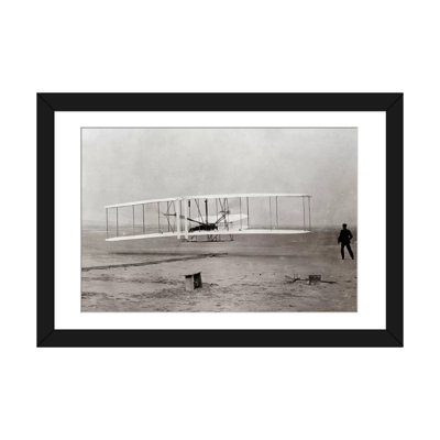 «1903 Wright Brothers Plane Take off at Kitty Hawk North Carolina USA», reproduction de photo sur toile tendue