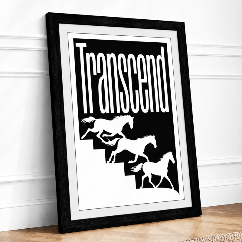 Transcend Typography - Framed Print, A2 - 59.4 x 42.0 cm, Black