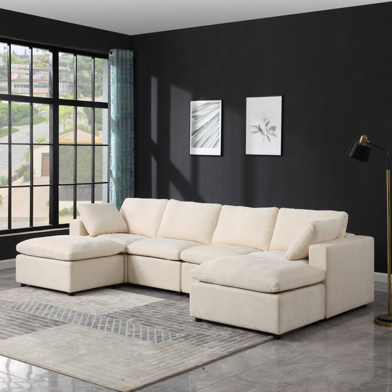 124" Janien Upholstered Chenille Sectional