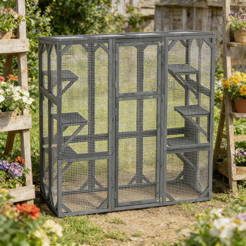 Enclos pour animaux de compagnie, grand lit en bois