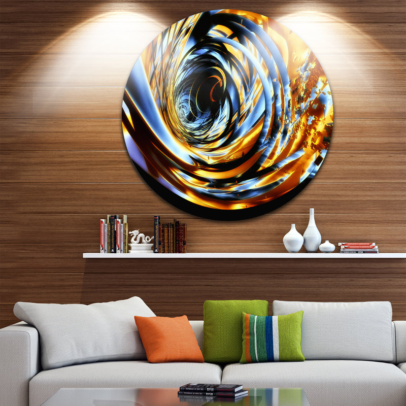 « fractal 3d waynesfield rayures », impression sur métal, H 23 po x l 23 po x P 1 po