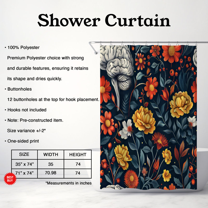 Rideau de douche Premium, H 74 po x l 71 po