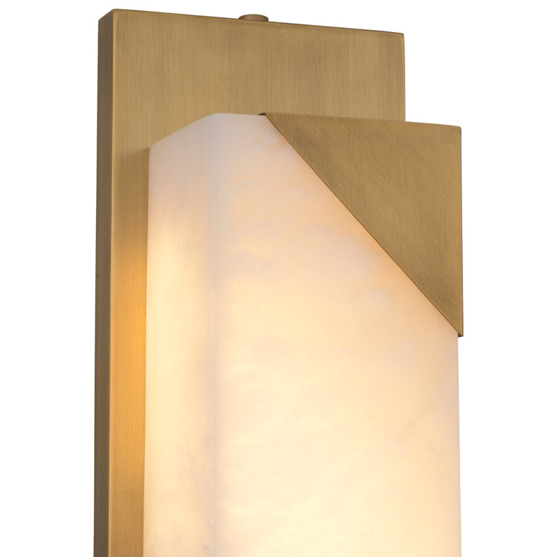 Wall Lamp Scilla Antique Brass Finish Alabaster