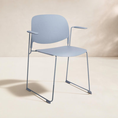 Calvin Steel Outdoor Stacking Dining Armchair with Cushions