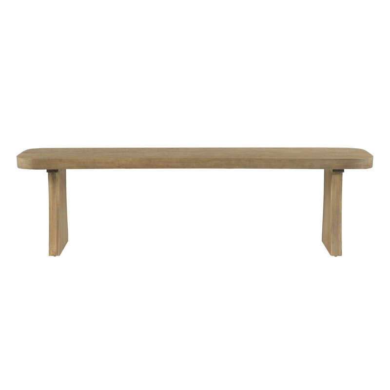 Bucz Modern Rustic Solid Pine Dining Bench with Flared Legs